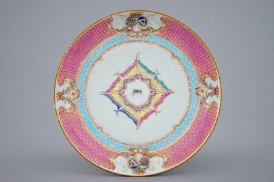 A Chinese famille rose armorial plate, Yongzheng, ca. 1735