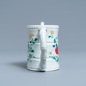 A Chinese famille rose bamboo-shaped teapot and cover, 19th C. — 照片 5
