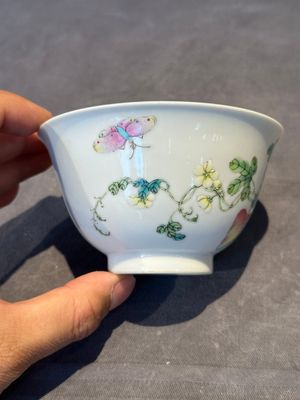 A Chinese famille rose 'bitter melon' bowl, Jiaqing mark, Republic — photo 3