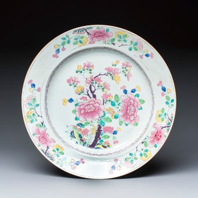 A Chinese famille rose 'Blossoms' dish, Yongzheng