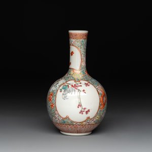 A Chinese famille rose bottle vase, Ju Ren Tang 居仁堂製 mark, Republic — 照片 3
