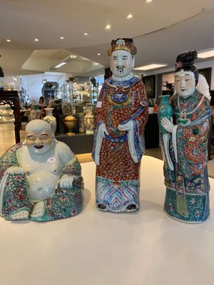 A Chinese famille rose Buddha, a star god and an immortal, 19/20th C. — photo 1