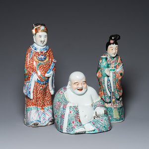 A Chinese famille rose Buddha, a star god and an immortal, 19/20th C. — photo 1