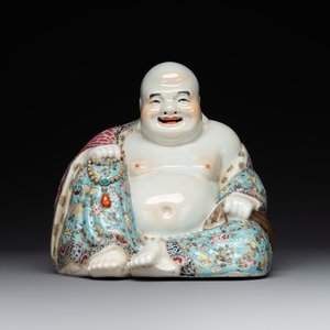 A Chinese famille rose Buddha, Xue Changsen 薛長森 mark,  Republic — 照片 1