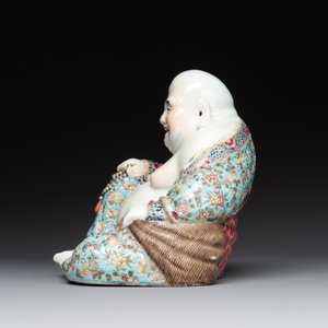 A Chinese famille rose Buddha, Xue Changsen 薛長森 mark,  Republic — 照片 2