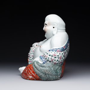 A Chinese famille rose Buddha, Zhu Mao Ji Zao 朱茂記造 mark, Republic — foto 2