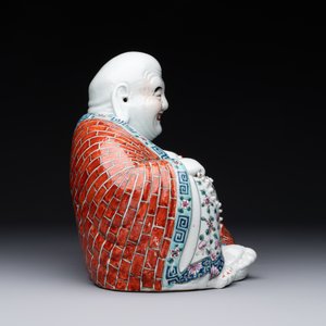 A Chinese famille rose Buddha, Zhu Mao Ji Zao 朱茂記造 mark, Republic — foto 4