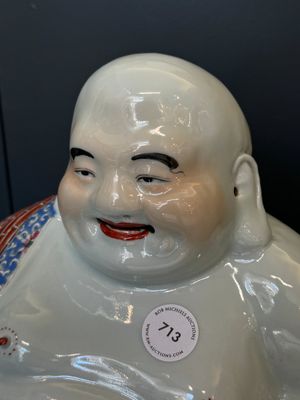 A Chinese famille rose Buddha, Zhu Mao Ji Zao 朱茂記造 mark, Republic — foto 2