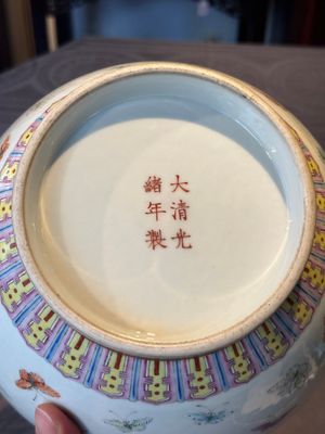 A Chinese famille rose 'butterfly' bottle vase, Guangxu mark and of the period — photo 16