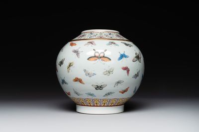 A Chinese famille rose 'butterfly' vase, Guangxu mark and of the period