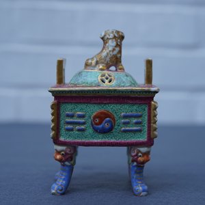 A Chinese famille rose censer and cover, 19th C. — 照片 9
