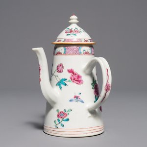 A Chinese famille rose chocolate jug and cover, Yongzheng — photo 1