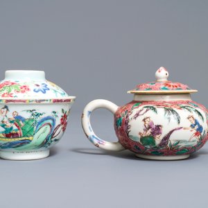 A Chinese famille rose covered bowl and a teapot, Yongzheng — photo 2