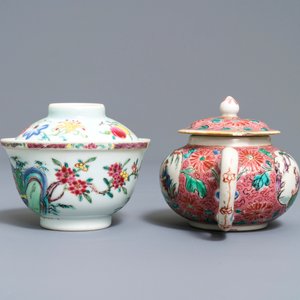 A Chinese famille rose covered bowl and a teapot, Yongzheng — photo 5