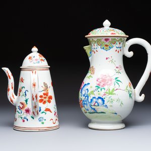 A Chinese famille rose covered ewer, a covered chocolate pot, a bowl and a dish, Qianlong — photo 10