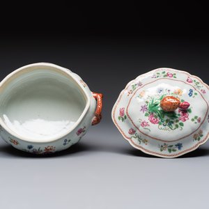 A Chinese famille rose covered tureen and stand with floral design, Qianlong — photo 10