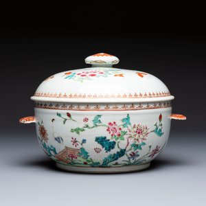 A Chinese famille rose ‘Crane in a Garden’ tureen and cover, Qianlong — photo 3