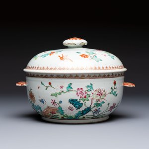 A Chinese famille rose ‘Crane in a Garden’ tureen and cover, Qianlong — photo 5