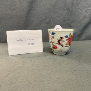 A Chinese famille rose cup and saucer with a bird on a blossoming branch, Yongzheng — photo 21