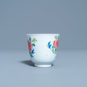 A Chinese famille rose cup and saucer with a bird on a blossoming branch, Yongzheng — photo 6