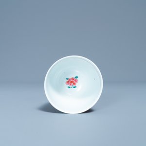 A Chinese famille rose cup and saucer with a bird on a blossoming branch, Yongzheng — photo 8