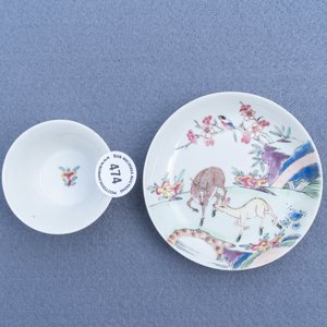 A Chinese famille rose 'deer' cup and saucer, Yongzheng — 照片 15