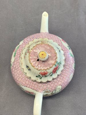 A Chinese famille rose dish, a teapot, a milk jug and a cup, Yongzheng/Qianlong — photo 13