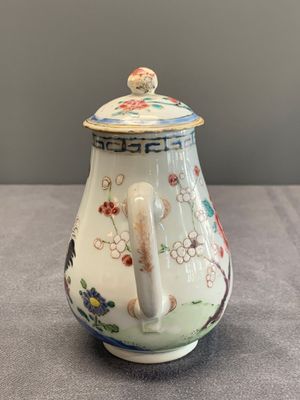 A Chinese famille rose dish, a teapot, a milk jug and a cup, Yongzheng/Qianlong — photo 7