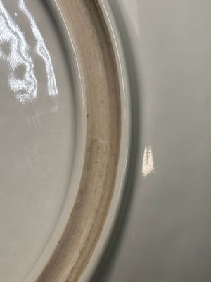 A Chinese famille rose dish with figural design and a 'rice production' vase, Qianlong mark, 20th C. — 照片 10