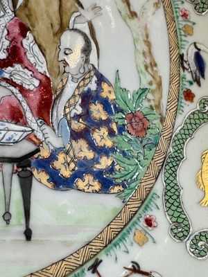 A Chinese famille rose 'Doctor's Visit' plate after Cornelis Pronk, Qianlong — photo 7