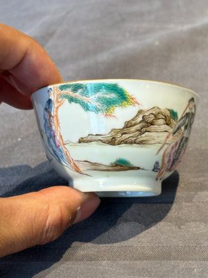 A Chinese famille rose 'Don Quixote' cup and saucer, 18/19th C. — photo 11
