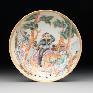 A Chinese famille rose 'Don Quixote' cup and saucer, 18/19th C. — photo 2