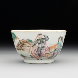 A Chinese famille rose 'Don Quixote' cup and saucer, 18/19th C. — photo 4