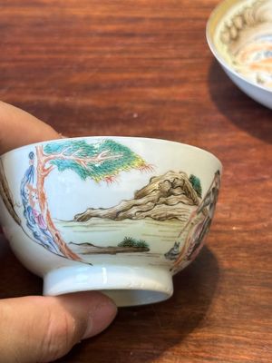 A Chinese famille rose 'Don Quixote' cup and saucer, 18/19th C. — 照片 10