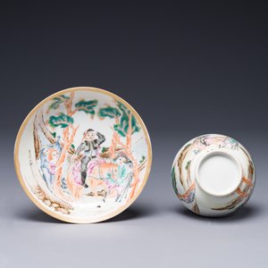 A Chinese famille rose 'Don Quixote' cup and saucer, 18/19th C. — 照片 4