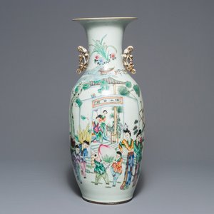 A Chinese famille rose double design vase, 19/20th C. — photo 1