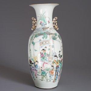 A Chinese famille rose double design vase, 19/20th C. — photo 7