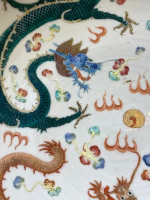A Chinese famille rose 'dragon' dish, Guangxu mark and of the period — photo 7