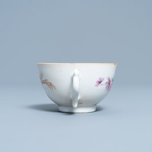 A Chinese famille rose Dutch market cup and saucer with the arms of Van Scholten en Wesele, Qianlong — 照片 5