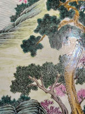 A Chinese famille rose 'eight immortals' plaque in a wooden frame, 18/19th C. — 照片 5