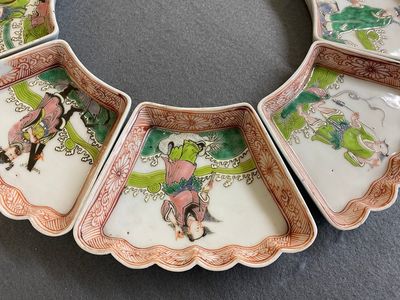 A Chinese famille rose eight-piece 'immortals' sweetmeat set, 19th C. — photo 2