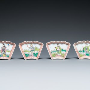 A Chinese famille rose eight-piece 'immortals' sweetmeat set, 19th C. — photo 2