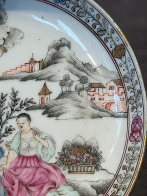 A Chinese famille rose 'erotic subject' cup and saucer, Yongzheng/Qianlong — 照片 13