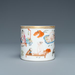 A Chinese famille rose 'erotical subject' brush pot, 1st half 19th C. — photo 10