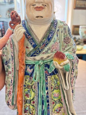 A Chinese famille rose figure of Shoulao, 19th C. — photo 9