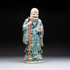 A Chinese famille rose figure of Shoulao, 19th C. — photo 1