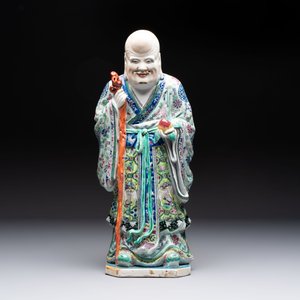 A Chinese famille rose figure of Shoulao, 19th C. — photo 2