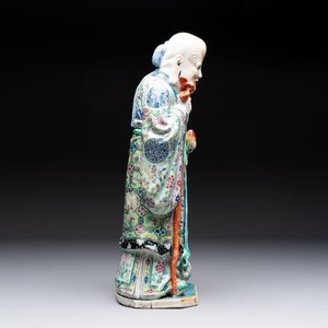 A Chinese famille rose figure of Shoulao, 19th C. — photo 5