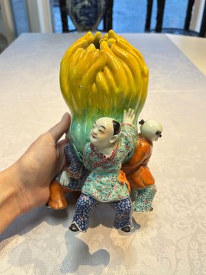 A Chinese famille rose figure of three boys holding a Buddha’s hand, Republic — photo 1