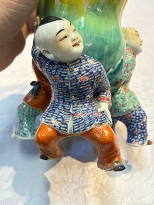 A Chinese famille rose figure of three boys holding a Buddha’s hand, Republic — photo 12